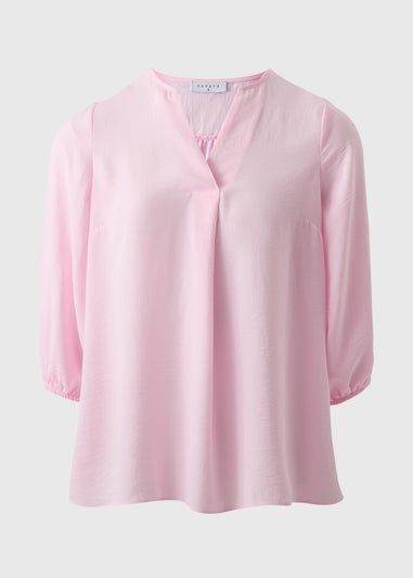 Pink V-Neck Airflow Blouse