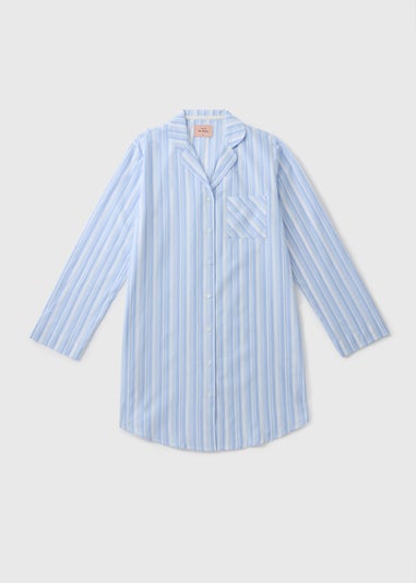 Blue Stripe Cotton Shirt Nightie