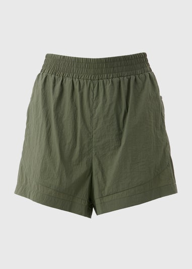 Souluxe Khaki Co Ord Woven Running Shorts