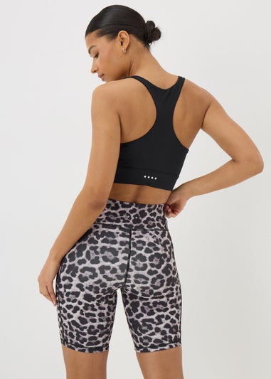 Souluxe Brown Leopard Print Cycling Shorts