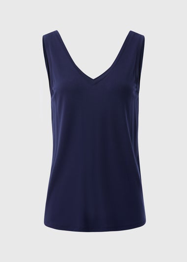 Navy V-Neck Vest Top