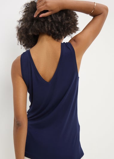 Navy V-Neck Vest Top
