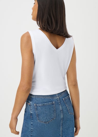 White V-Neck Vest Top