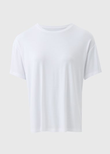 White Crew Neck Relaxed Fit T-Shirt