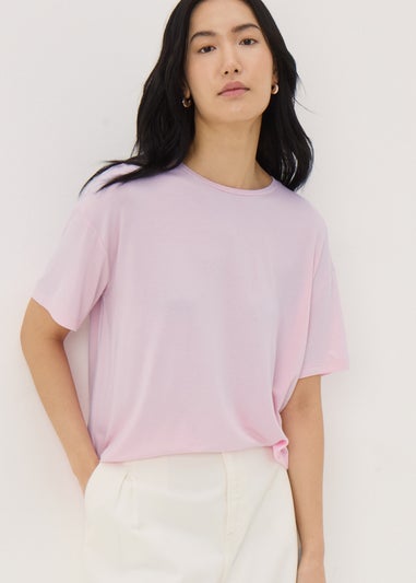Pink Crew Neck Relaxed T-Shirt
