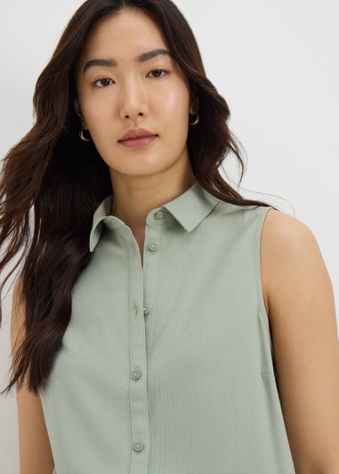 Sage Green Sleeveless Shirt