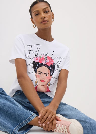 White Frida Kahlo T-Shirt