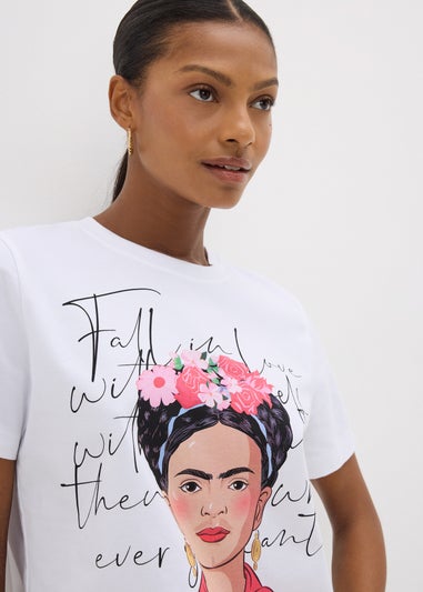 White Frida Kahlo T-Shirt