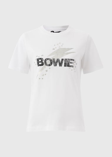 David Bowie White Bowie Lightening Bolt T-Shirt