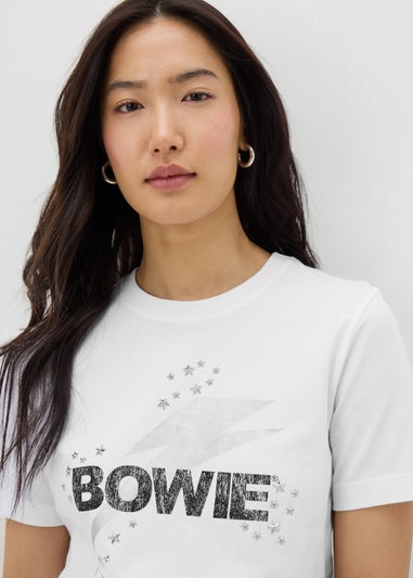 David Bowie White Bowie Lightening Bolt T-Shirt