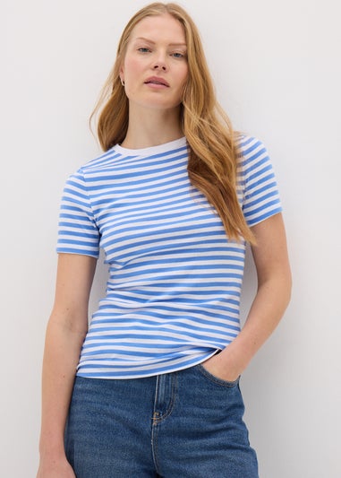 Blue Stripe Fitted T-Shirt