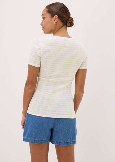 Yellow Fitted Stripe T-Shirt