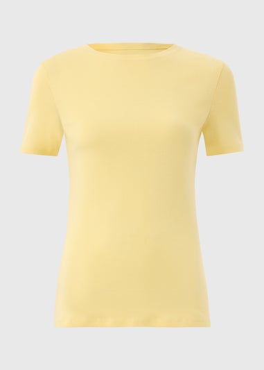 Yellow Fitted Cotton T-Shirt