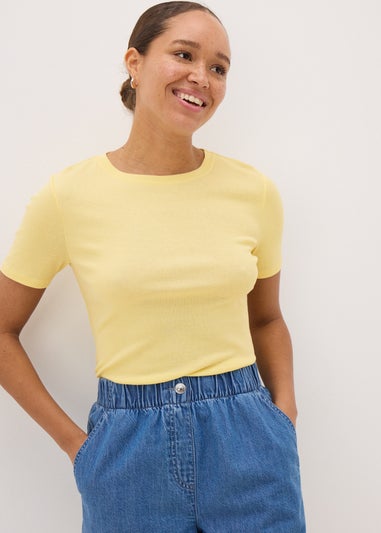 Yellow Fitted Cotton T-Shirt