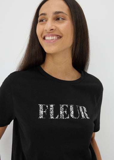 Black Fleur Graphic T-Shirt