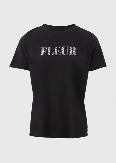 Black Fleur Graphic T-Shirt