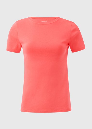 Coral Fitted Cotton T-Shirt