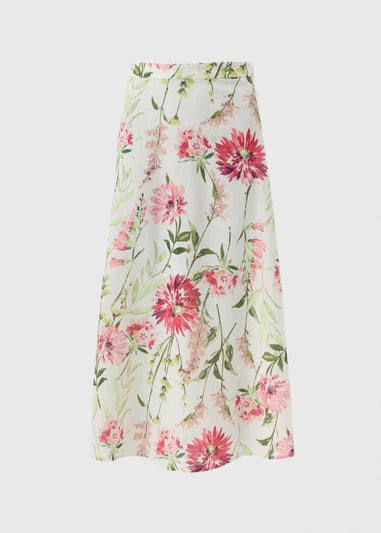 Sage Green Floral Textured Midaxi Skirt