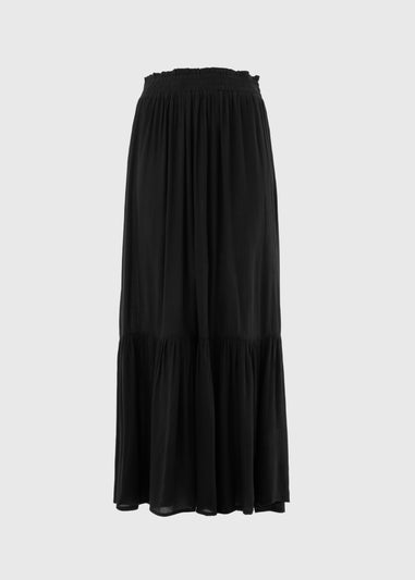 Black Cheesecloth Maxi Skirt