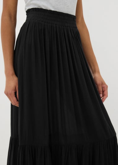 Black Cheesecloth Maxi Skirt