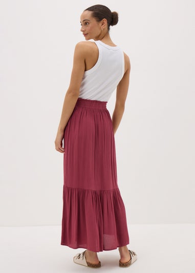 Rasberry Cheesecloth Maxi Skirt