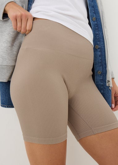 Beige Seamless Cycle Shorts