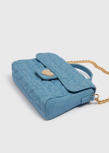 Girls Blue Quilted Crossbody Bag