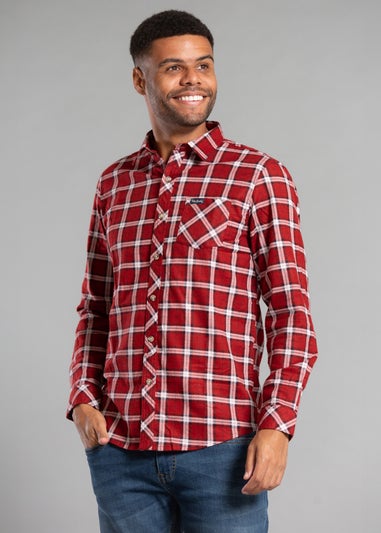 Tokyo Laundry Red Cotton Long Sleeve Flannel Shirt