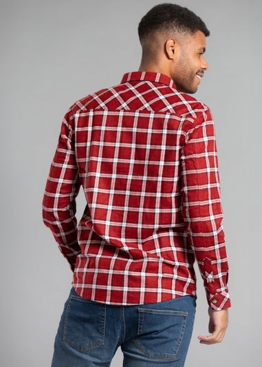 Tokyo Laundry Red Cotton Long Sleeve Flannel Shirt