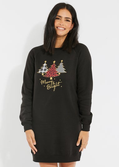 Threadbare Black Merry Christmas Tree Sweater Dress