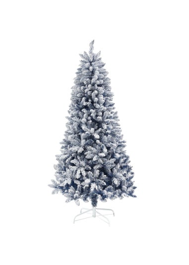 HOMCOM Artificial Blue Snow Flocked Christmas Tree