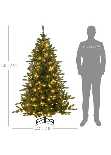 HOMCOM Green Artificial Christmas Tree with Light