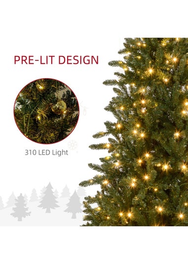 HOMCOM Green Artificial Christmas Tree with Light