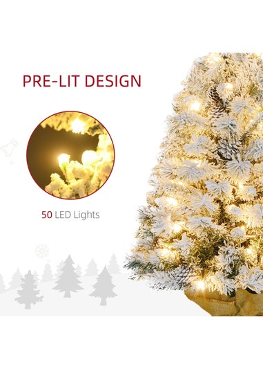 HOMCOM Green Artificial Christmas Tree with LED Light