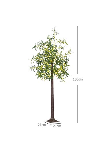 HOMCOM Olive Tree Light Artificial Tree