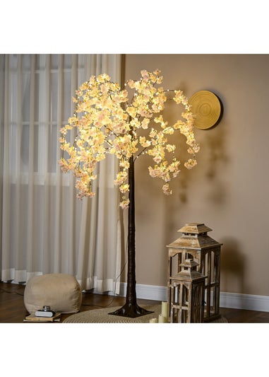 HOMCOM Pink Cherry Blossom Tree Light