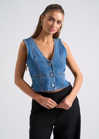 Urban Bliss Blue Denim Waistcoat