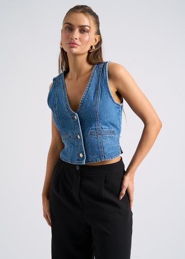 Urban Bliss Blue Denim Waistcoat