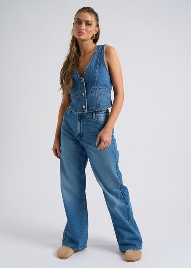 Urban Bliss Mid Blue Wide Leg Jean