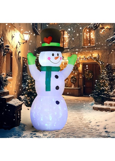 Outsunny White Inflatable Snowman for Garden Yard