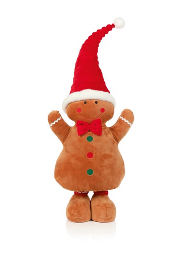 Premier Decorations Plush Standing Gingerbread with Extendable Legs 90cm