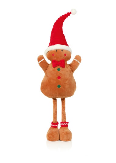 Premier Decorations Plush Standing Gingerbread with Extendable Legs 90cm