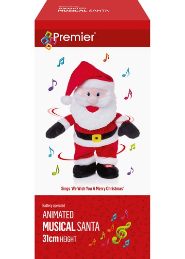 Premier Decorations Battery Operated Animated Musical Santa 31cm