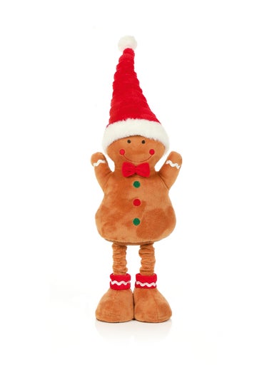 Premier Decorations Plush Standing Gingerbread with Extendable Legs 50cm