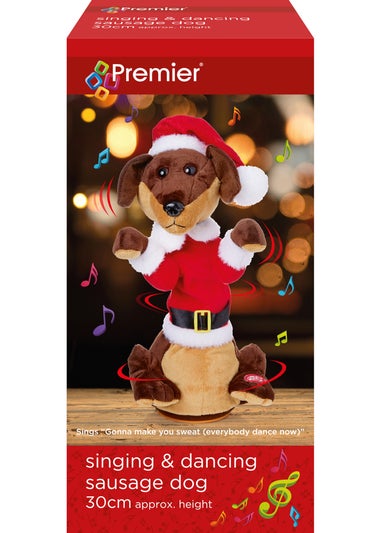 Premier Decorations Battery Operated Dancing and Singing Sausage Dog 30cm