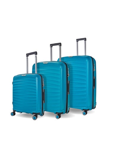 Rock Sunwave Blue Set Suitcases 3pc