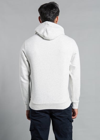 Tokyo Laundry Light Grey Cotton Blend Embossed Drawstring Hoody