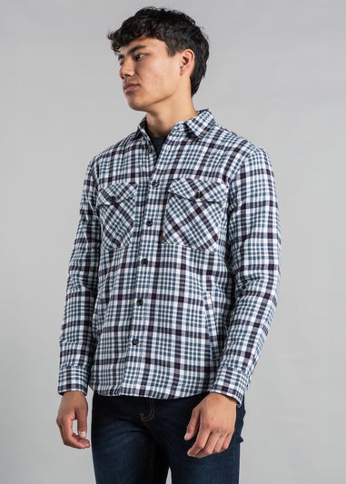 Tokyo Laundry Blue Cotton Flannel Shirt with Checked Print