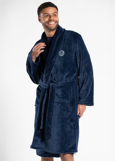 Tokyo Laundry Blue Plush Shawl Collar Dressing Gown