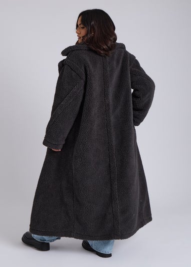 Urban Bliss Charcoal Borg Longline Jacket